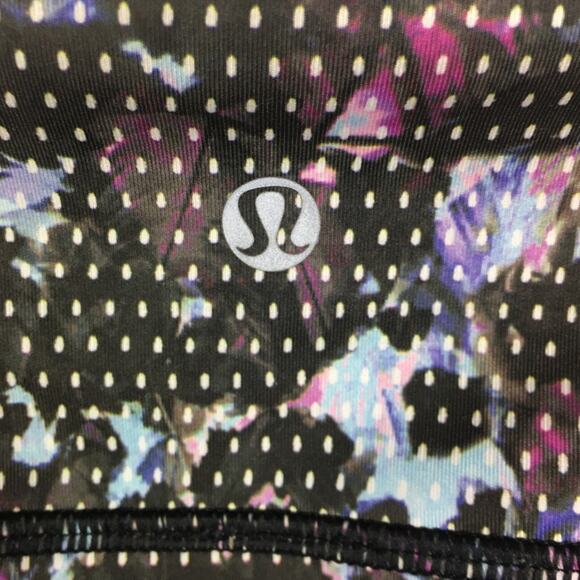 Lululemon Run: Top Speed Crop Floral Sport Tranquil Blue Multi / Black size 8 - Picture 5 of 7